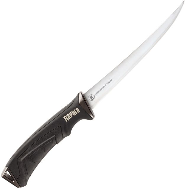 Rapala Pro Fillet 6 Fixed Blade Knife 6in Standard Edge Mirror Polish Black Synthetic Handle