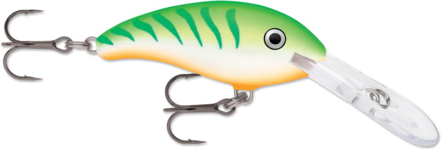 Rapala Shad Dancer 5 Floating-Deep Diving 2in 1/4oz 7-10Feet 6 Trebles Green Tiger
