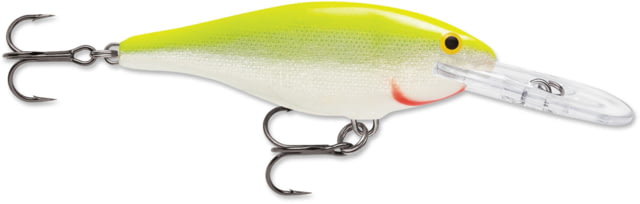 Rapala Shad Rap Crankbait 2 1/2in 1/4 oz Floating Silver Fluorescent Chartreuse