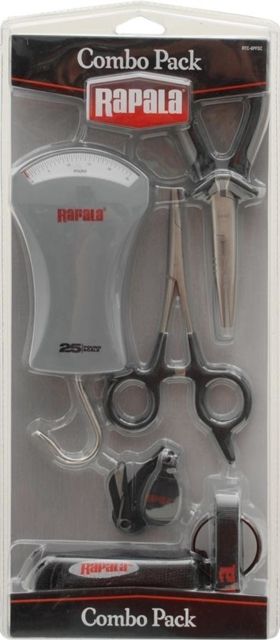Rapala Combo Pack 6 1/2in Pliers / 5 1/2in Forceps / 25 lb.Scale / Clipper/ Sheath