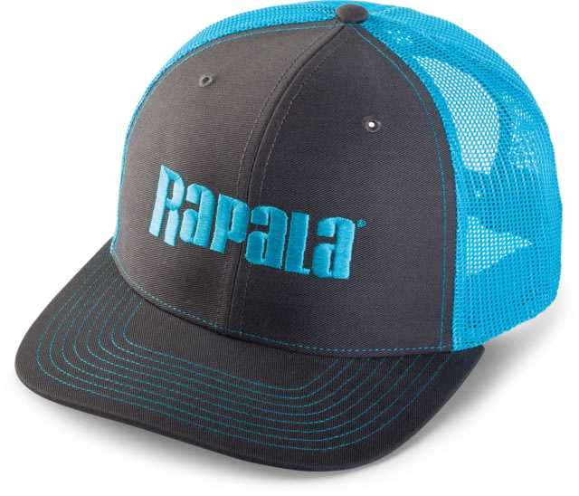 Rapala Trucker Cap Charcoal/Columbia Blue Mesh Center Logo