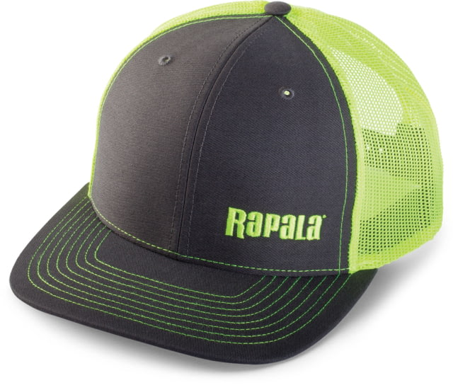Rapala Trucker Cap Charcoal/Neon Yellow Mesh Left Logo