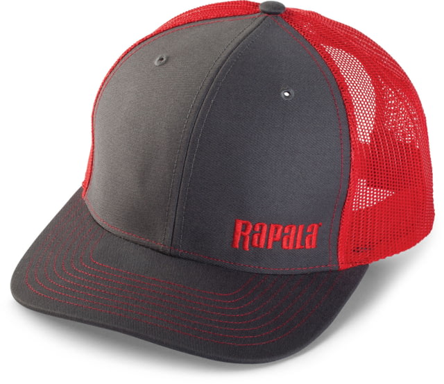 Rapala Trucker Cap Charcoal/Red Mesh Left Logo
