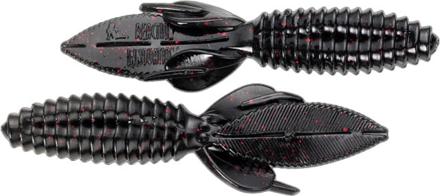 Reaction Innovations Smallie Beaver Creature Bait 10 0.5in Black with Red Flake