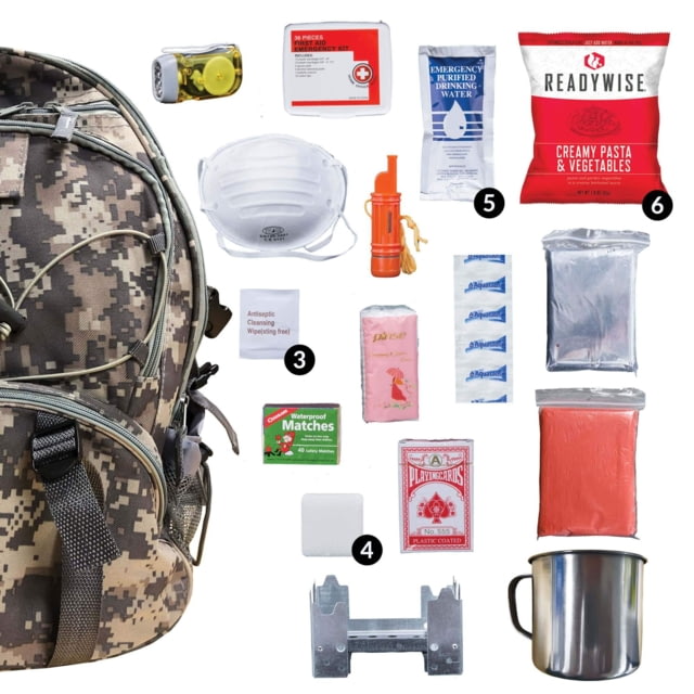 ReadyWise 64 Piece Survival Back Pack Camo