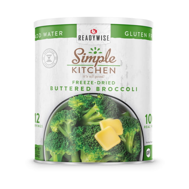 ReadyWise Freeze-Dried Buttered Broccoli 20 Serving 10 Cans