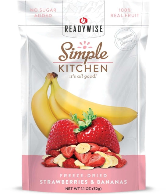ReadyWise Freeze-Dried Strawberries & Bananas Single Pouch