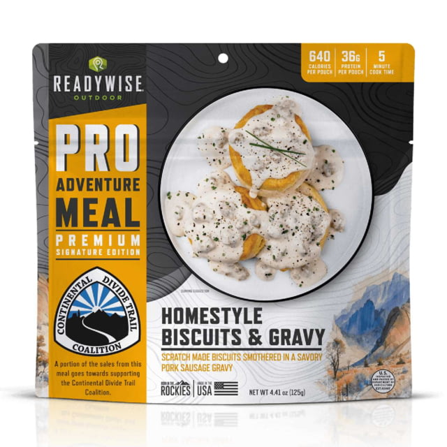 ReadyWise Outdoor Pro Meal Homestyle Biscuits & Gravy with Sausage Black