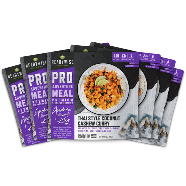 ReadyWise Signature Edition Pro Adventure Meal w/ Andrew Alexander King Thai Coconut Cashew Curry 6 Count Case Pack