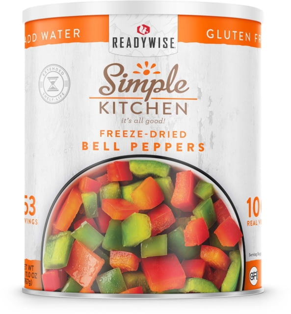ReadyWise Simple Kitchen Dehydrated Red & Green Bell Peppers - 153 Serving Can White