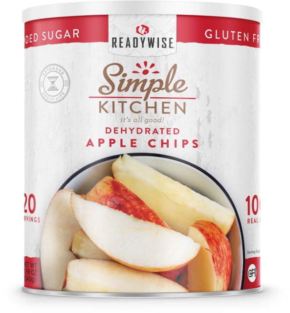 ReadyWise Simple Kitchen Dried Apple Chips - 20 Serving Can White