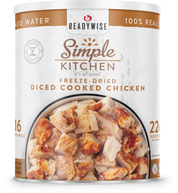 ReadyWise Simple Kitchen Freeze-Dried Diced Chicken - 16 Serving Can White