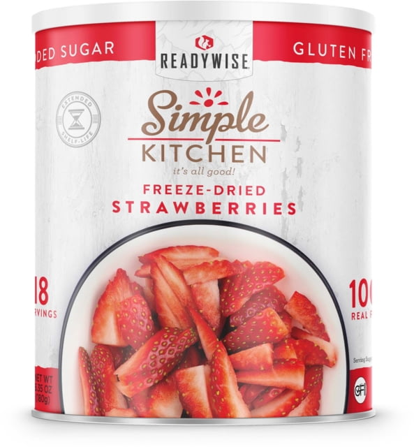 ReadyWise Simple Kitchen Freeze-Dried Sliced Strawberries - 18 Serving Can White
