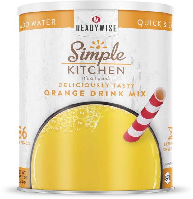 ReadyWise Simple Kitchen Orange Drink Mix- 86 Serving Can White