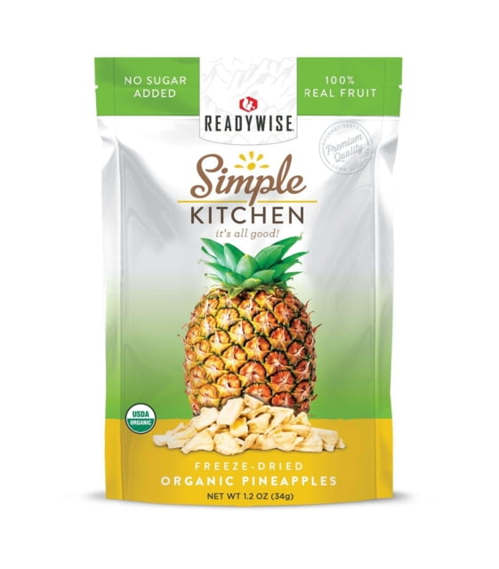 ReadyWise Simple Kitchen Organic Freeze-Dried Pineapples Single Pouch