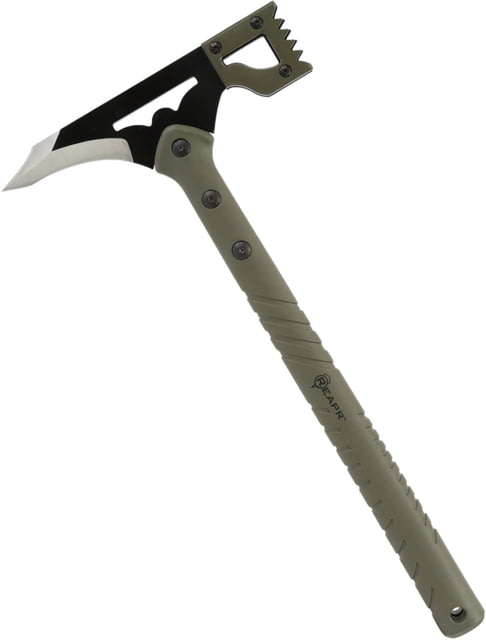 Reapr Battle Hammer 15.75in Overall 8in Black Oxide 420 Stainless Axe Head w/ 3.25in Cutting Edge OD Green Nylon Handle Ballistic Cloth Belt Sheath