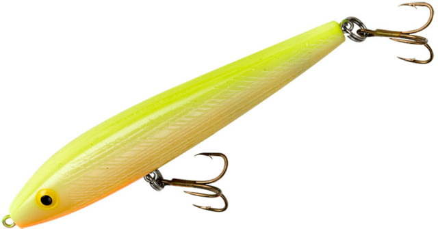 Rebel Lures Rebel Jumpin Minnow Topwater Bait 3 1/2in 3/8 oz Floating Bone/Chartreuse Back Orange Belly