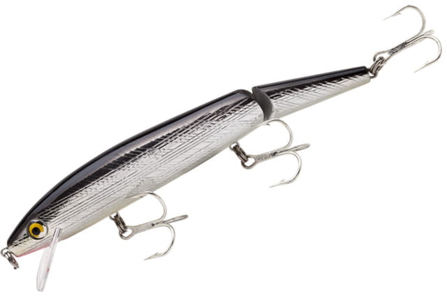 Rebel Lures Rebel Lures Rebel Jointed Minnow Lure Floating Silver Black 5.5in