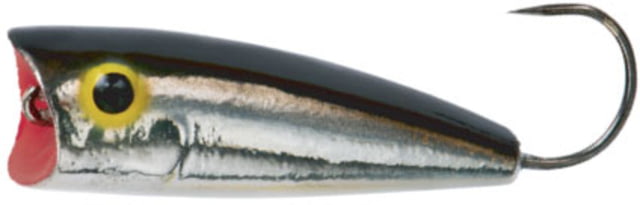 Rebel Lures Rebel Micro Pop-R Topwater Bait 1 1/4in 1/16 oz Silver/Black