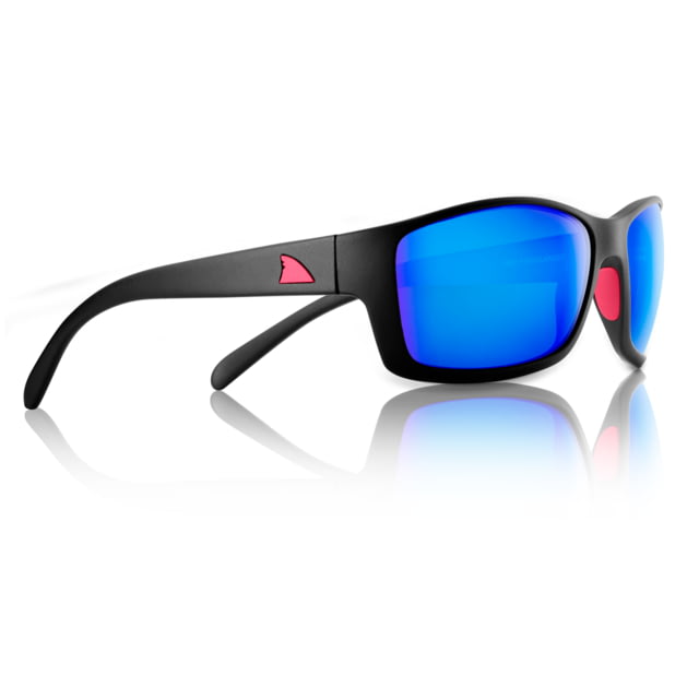 Redfin Polarized Dock Tortoise Sunglasses MBlack Frame Coastal Blue Polarized Lens One Size