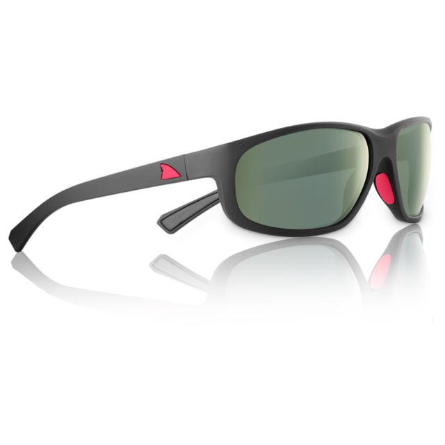 Redfin Polarized Jekyll Sunglasses MBlack Frame Shallow Mirror Polarized Lens One Size
