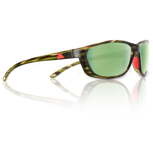Redfin Polarized Keewaydin Sunglasses Driftwood Frame Seagrass Polarized Lens One Size