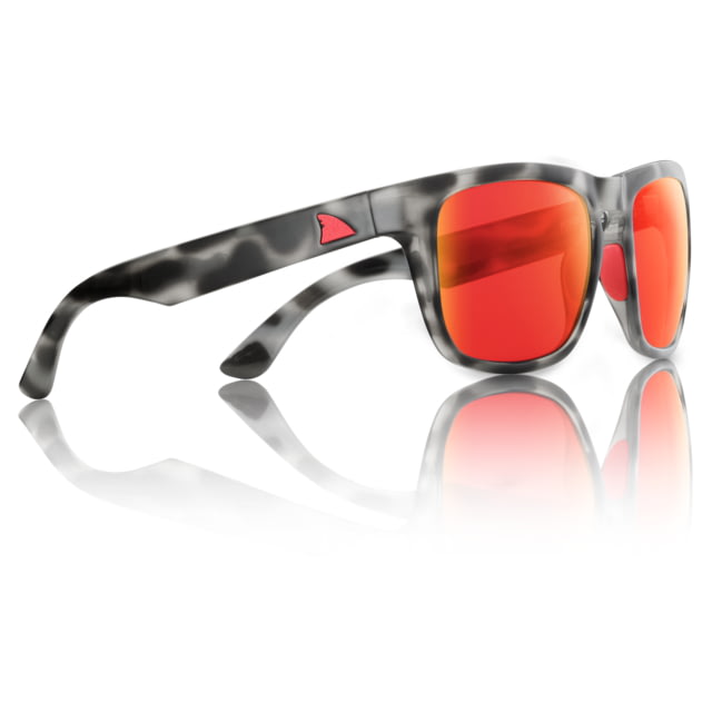 Redfin Polarized Tybee Sunglasses Black Tortoise Frame Hull Red Polarized Lens One Size