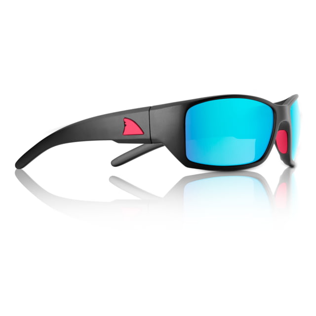 Redfin Polarized Wassaw Sunglasses MBlack Frame Gulf Blue Polarized Lens One Size