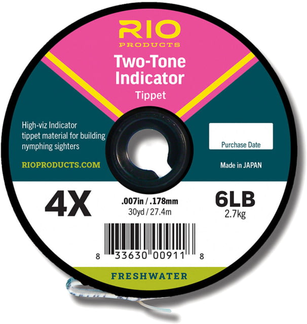 RIO Products 2-Tone Indicator Tippet Pink/Yellow 2X