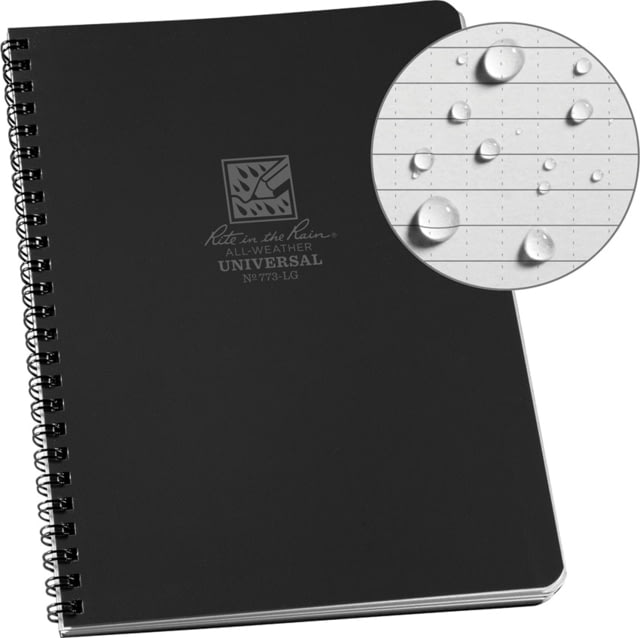 Rite in the Rain Large Side Spiral Notebook - Universal Pattern Black