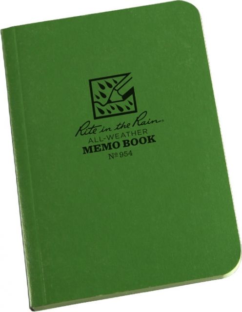 Rite In The Rain Memo Book - 3.5 X 5 Green 3 1/2 X 5