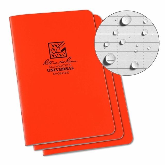 Rite in the Rain Field-flex Universal Stapled Notebook 4.625 X 7 - 3 Pack Orange