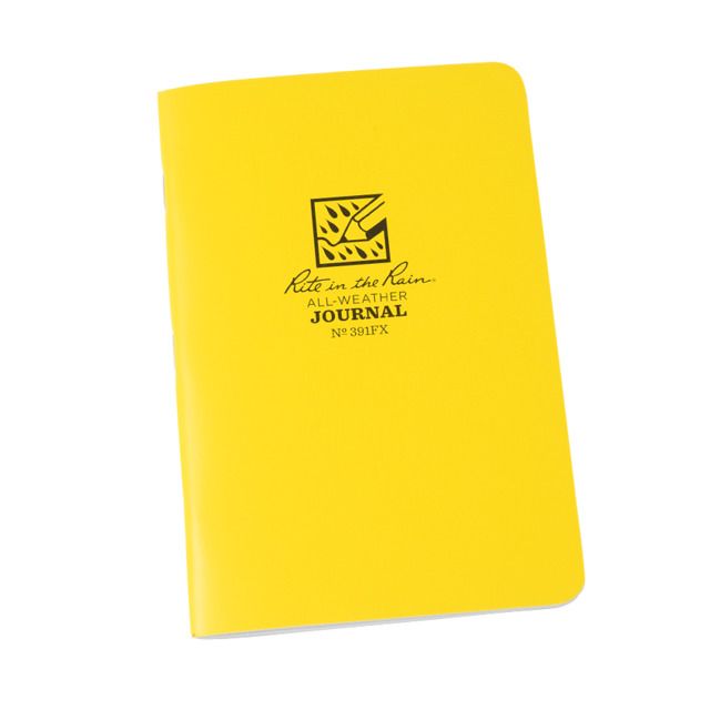 Rite in the Rain Stapled Notebook - Journal - 3 Pack Yellow 4/5/8 x 7