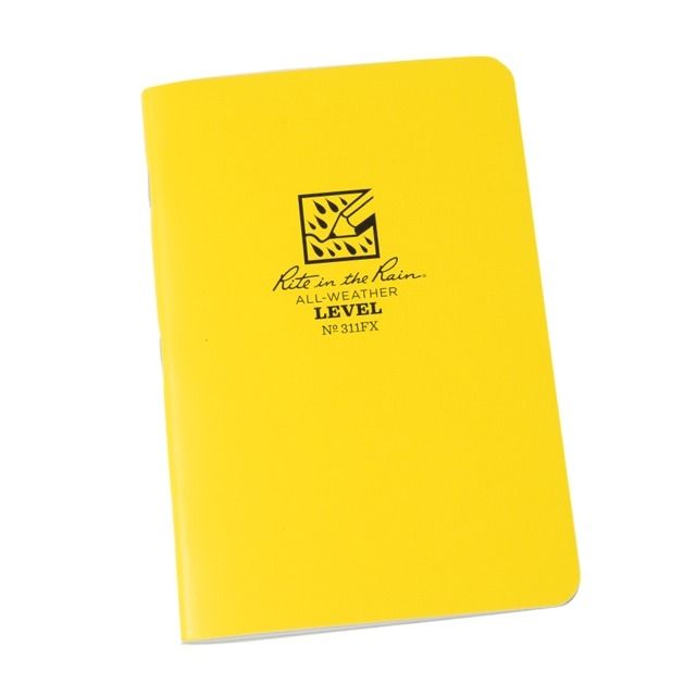 Rite in the Rain Stapled Notebook - Level - 3 Pack Yellow 4/5/8 x 7