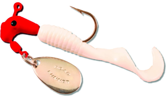 Road Runner Curly Tail Jig w/Spinner 1/8 oz Red/White 2/Pack