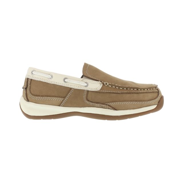 Rockport Sailing Club Steel Toe Slip On Boat Shoes - Women's Brown 10.5 Wide