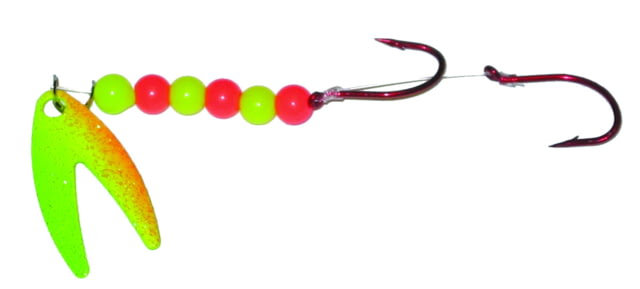 Rocky Mountain Chrt-N-Chart Assassin Spinner 1.5in Radical Glow Beads 2 Red Hooks Crystal Firetiger