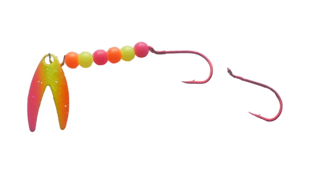 Rocky Mountain Chrt-N-Chart Assassin Spinner 1.5in Radical Glow Beads 2 Red Hooks Crystal Popsicle