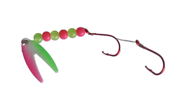 Rocky Mountain Chrt-N-Chart Assassin Spinner 1.5in Radical Glow Beads 2 Red Hooks Crystal Watermelon