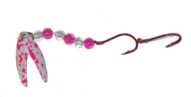 Rocky Mountain Chrt-N-Chart Assassin Spinner 1.5in Radical Glow Beads 2 Red Hooks UV Pink Splatter