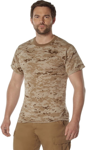 Rothco 100percent Cotton Camo T-Shirt - Mens Desert Digital Camo Large