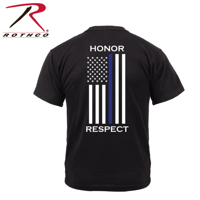 Rothco Honor and Respect 2-Sided Thin Blue Line Flag T-Shirt - Men's Extra Large