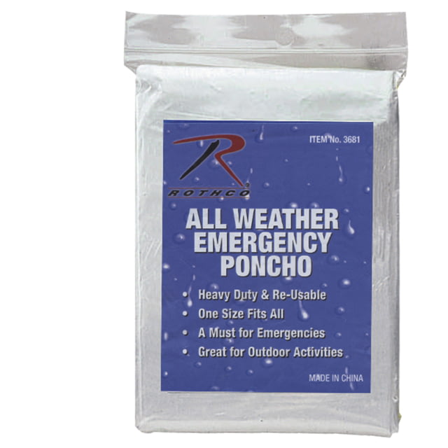 Rothco All Weather Emergency Poncho Clear r