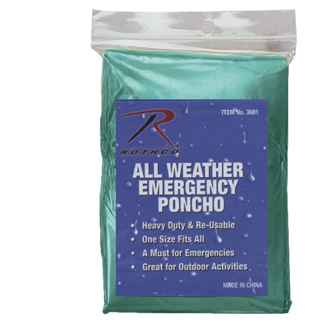 Rothco All Weather Emergency Poncho Olive Drab eDrab
