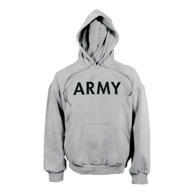 Rothco Army PT Pullover Hooded Sweatshirt Grey 2XL Grey-2XL