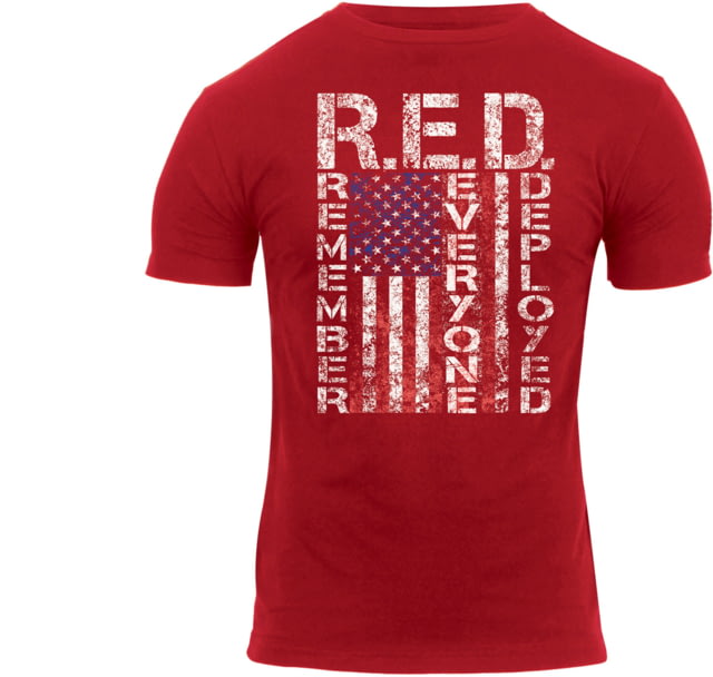 Rothco Athletic Fit R.E.D. / Remember Everyone Deployed T-Shirt - Mens Red Medium