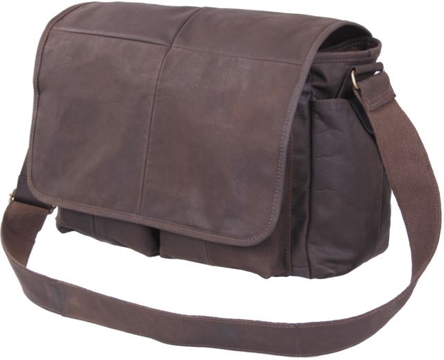 Rothco Brown Leather Classic Messenger Bag