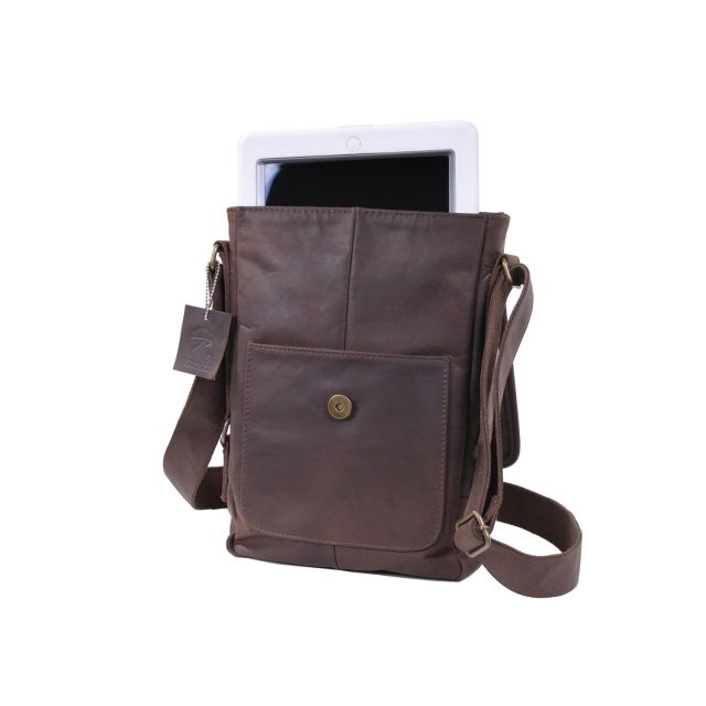 Rothco Brown Leather Military Tech Bag