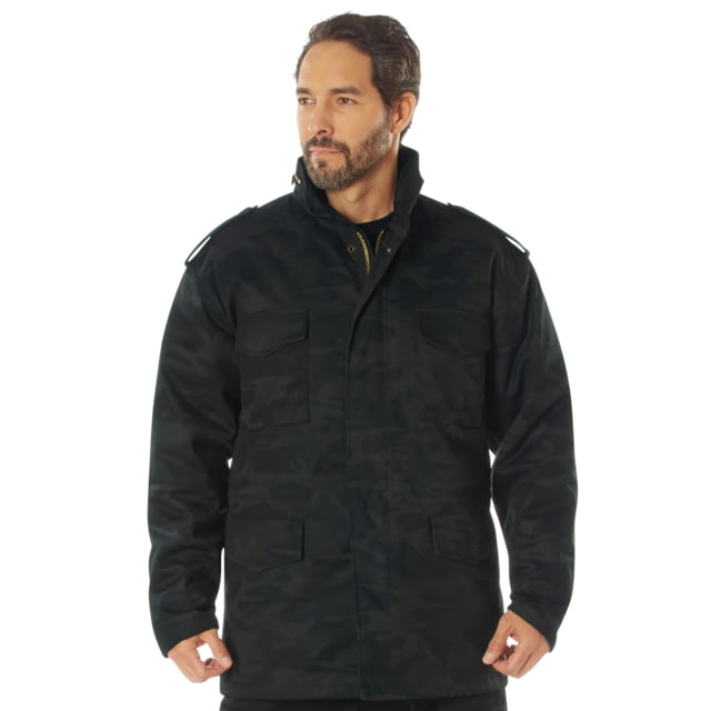 Rothco Camo M-65 Field Jacket - Men's Midnight Black Camo Large