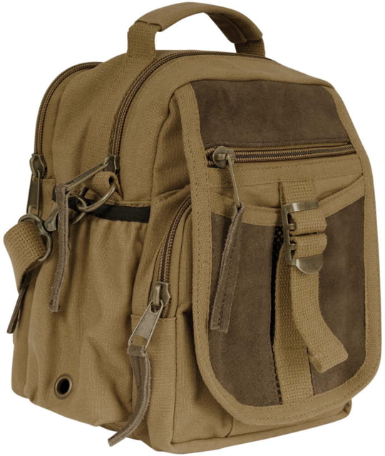 Rothco Canvas & Leather Travel Shoulder Bag Coyote Brown
